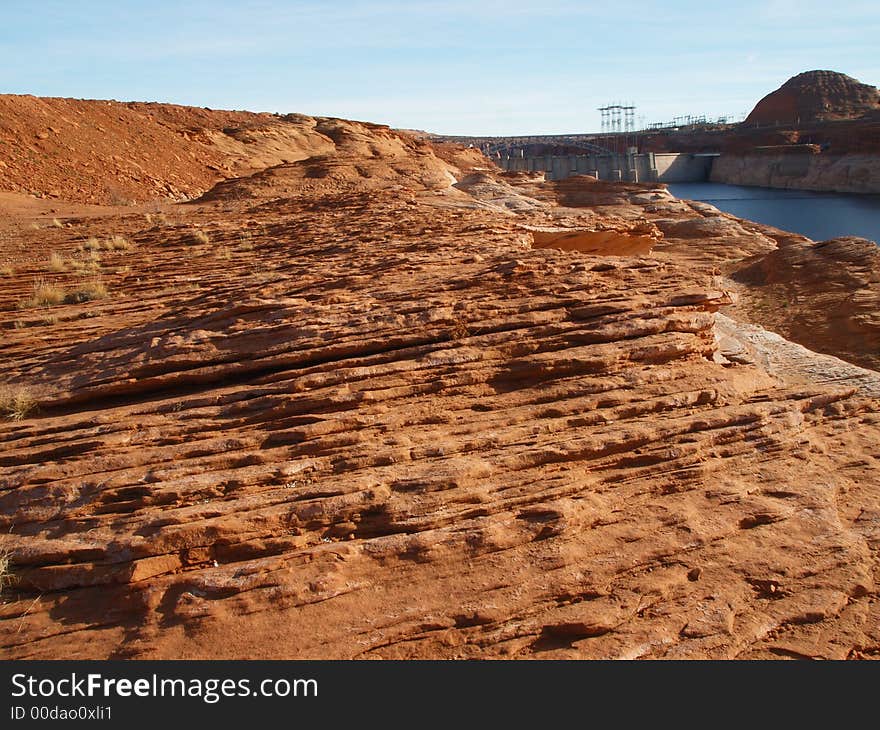 Rock formation in the glen canyon area.