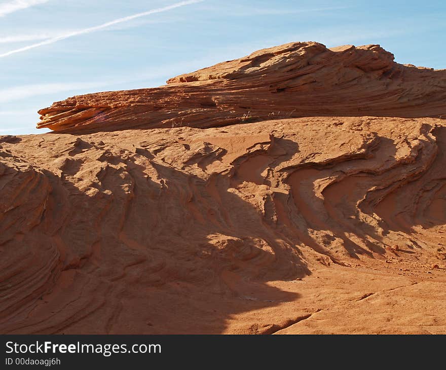 Rock formation in the glen canyon area.