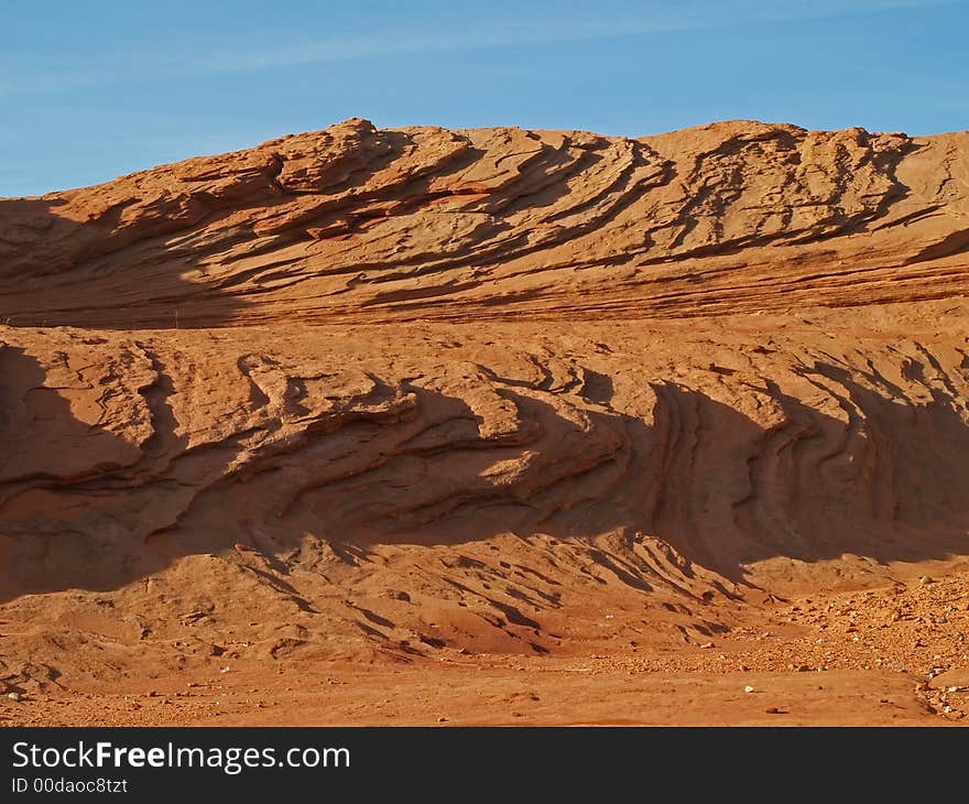 Rock formation in the glen canyon