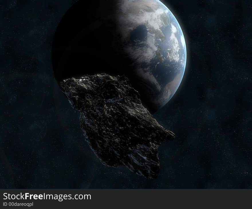 Asteroid infront of earth