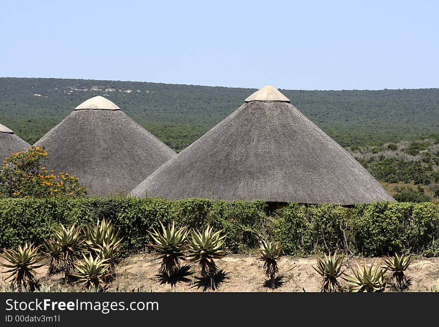 Huts overlooking wildlife camp