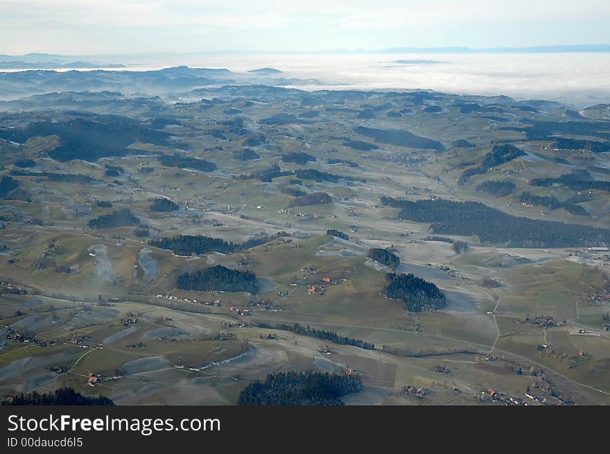 Beautiful moutains shot from plane