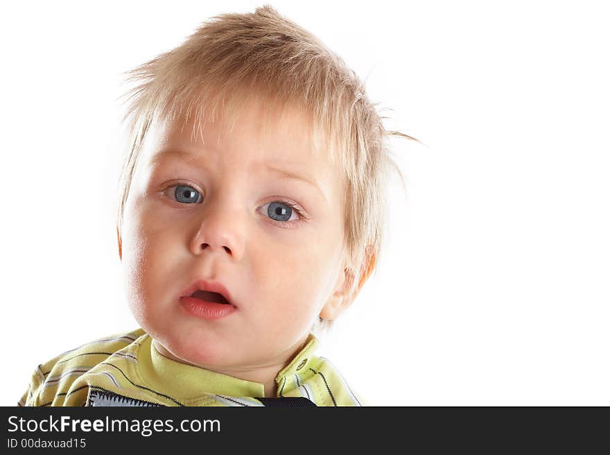 Lovely Baby Boy with beautiful blue eyes shot in studio