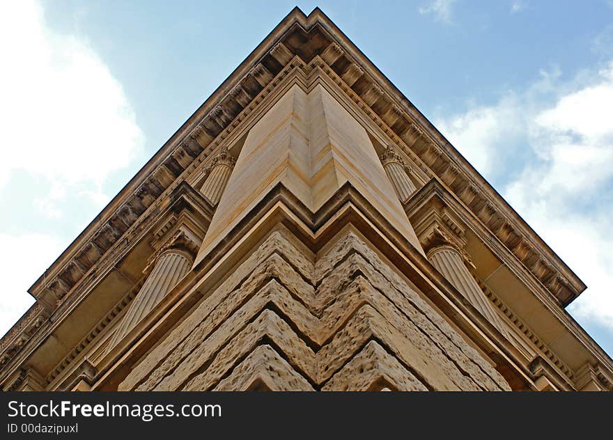 The corner of a opulent classical building in Berlin's Mitte district. The corner of a opulent classical building in Berlin's Mitte district