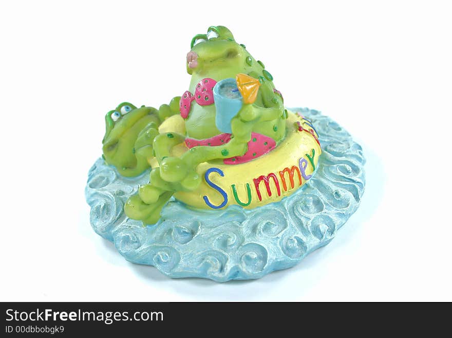 Swimming frogs in the summer. Swimming frogs in the summer