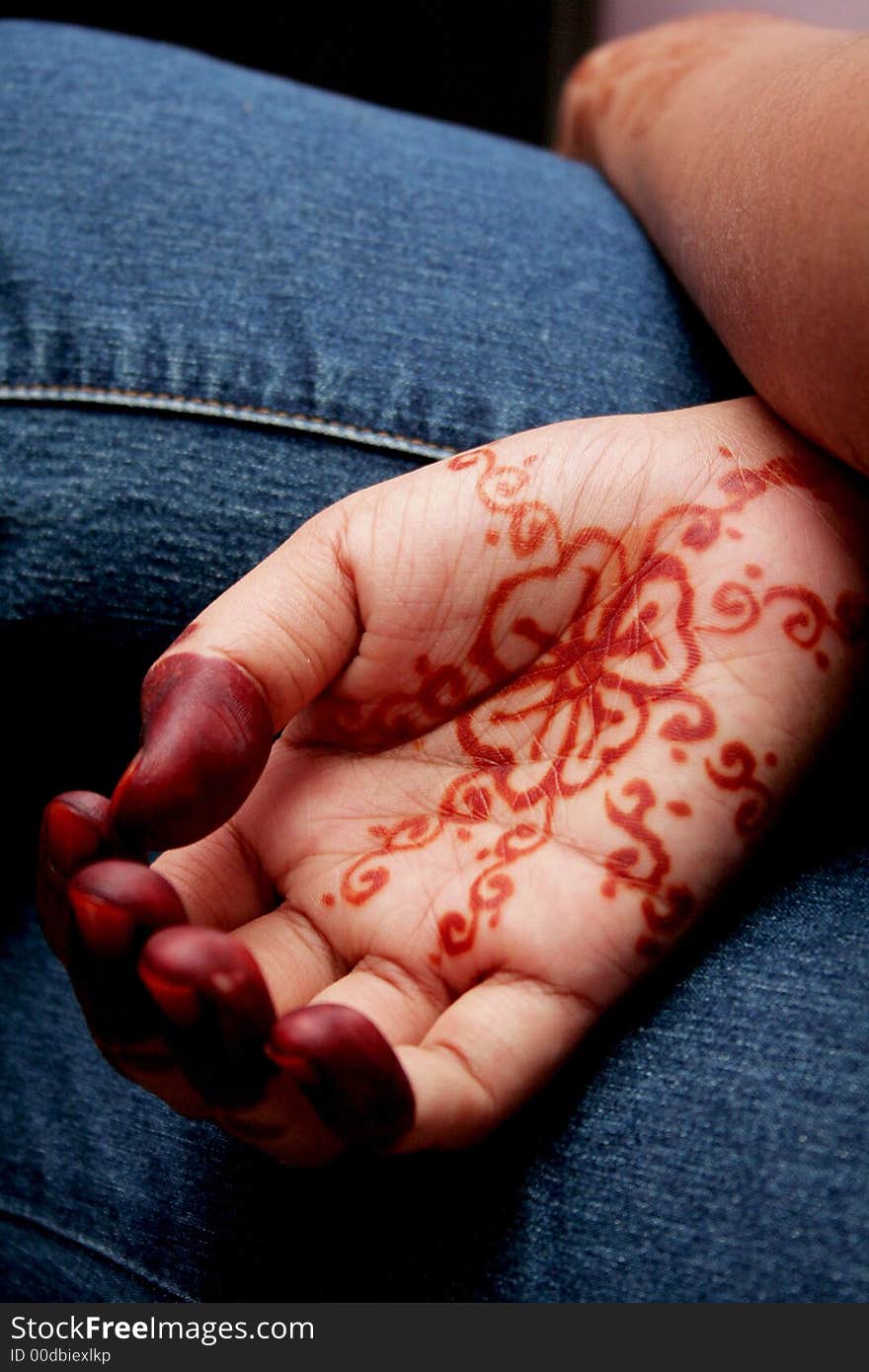 A modern henna for palm decoration. A modern henna for palm decoration.