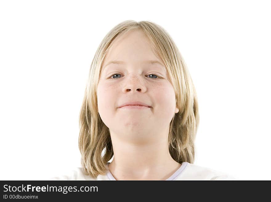 A girl having fun in front of the camera