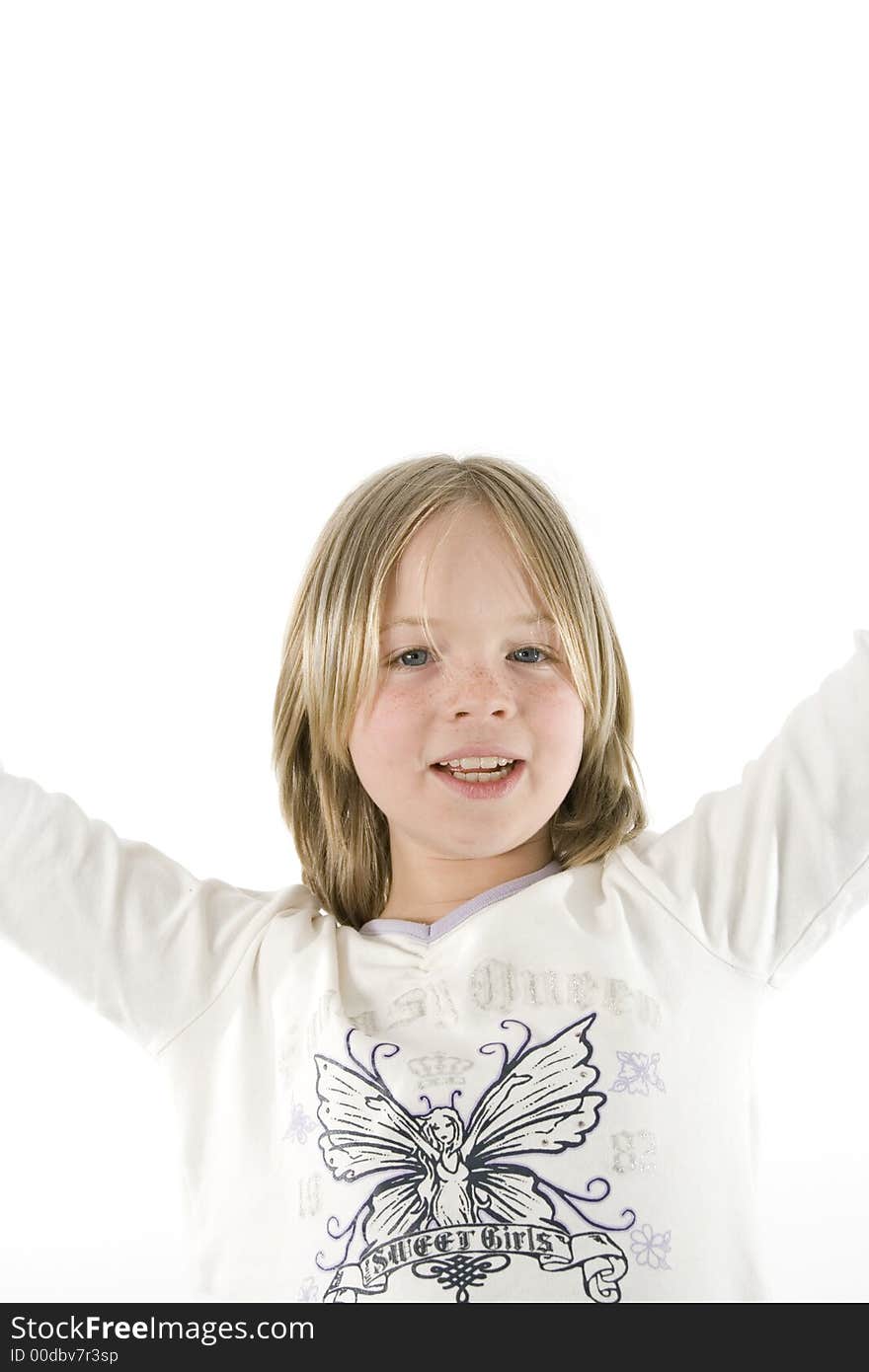 A girl having fun in front of the camera