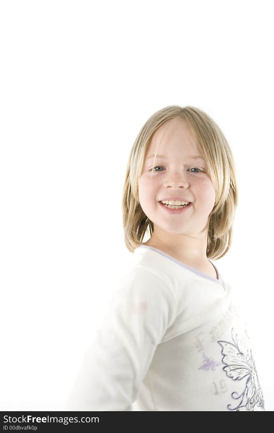 A girl having fun in front of the camera