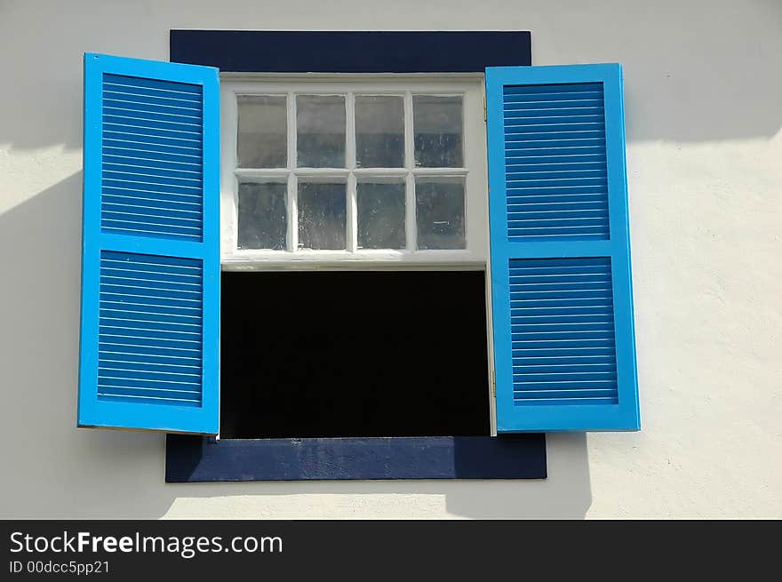 Wood windows on an old azores home. Wood windows on an old azores home