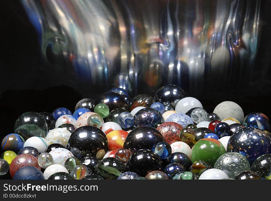 Glass, balls with blurred reflection effect