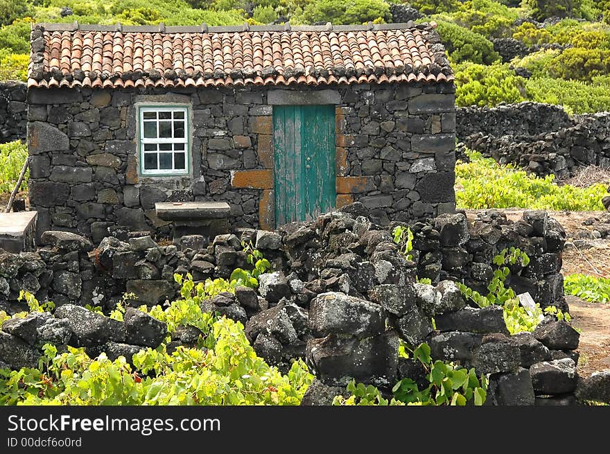 Old Azores home or cottage built of stone. Old Azores home or cottage built of stone