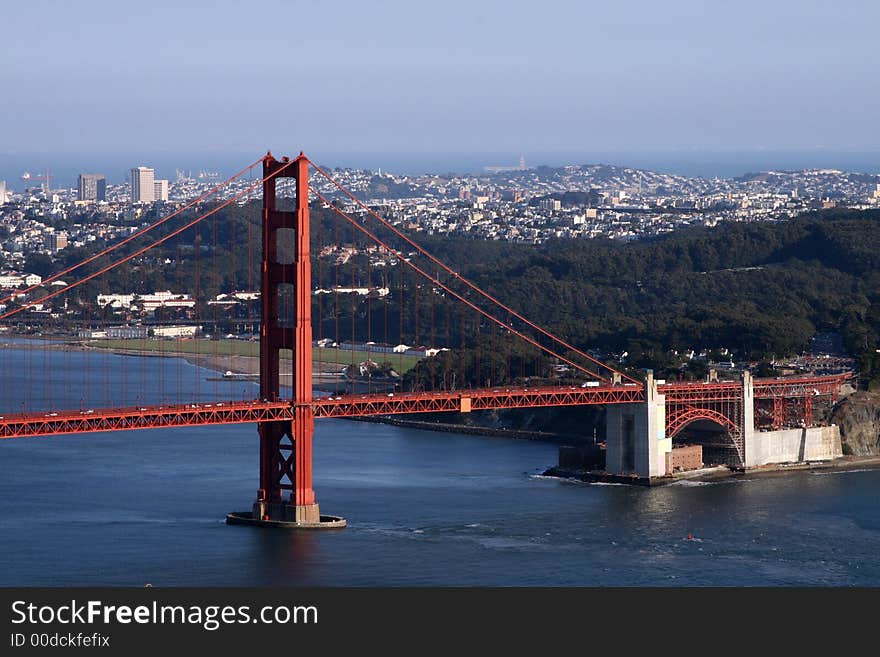 View of the Golden Gate Bridge, San Diego, San Francisco Bay