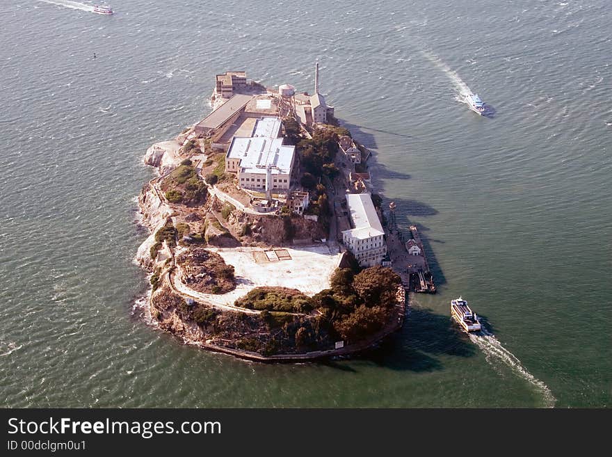 Aerial view of Alcatraz