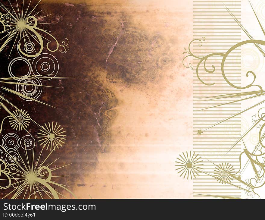 Grunge background with ornate decoration. Grunge background with ornate decoration