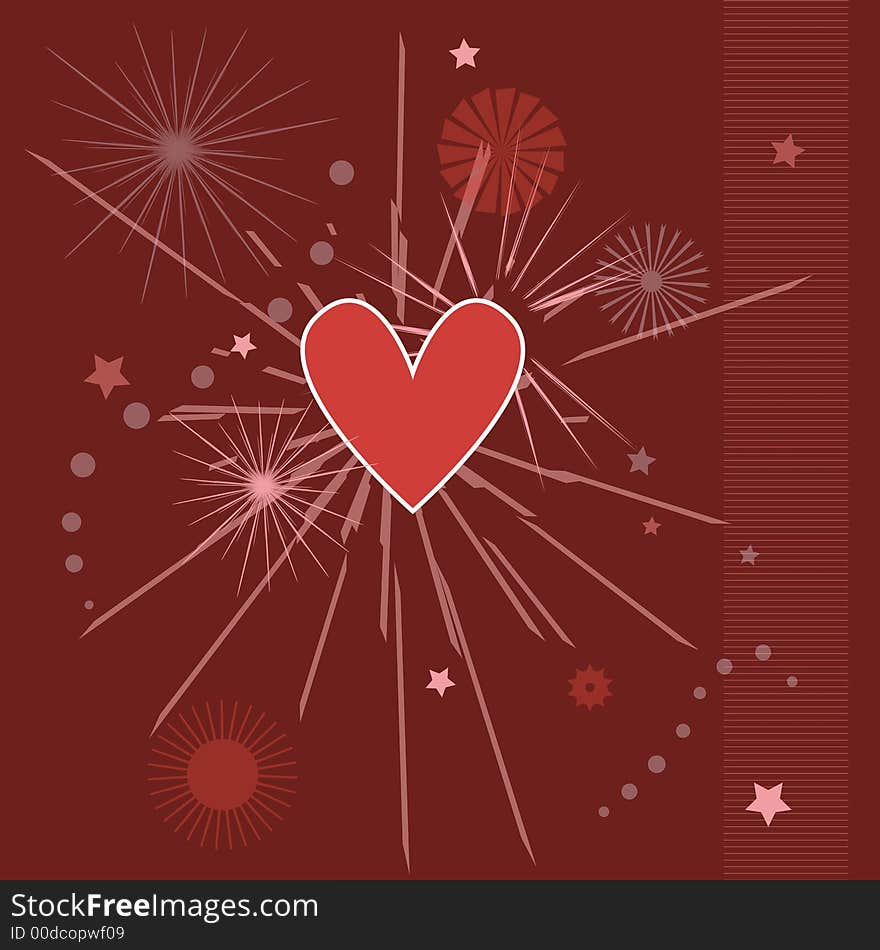 Heart background with ornate decoration - additional ai and eps format available on request