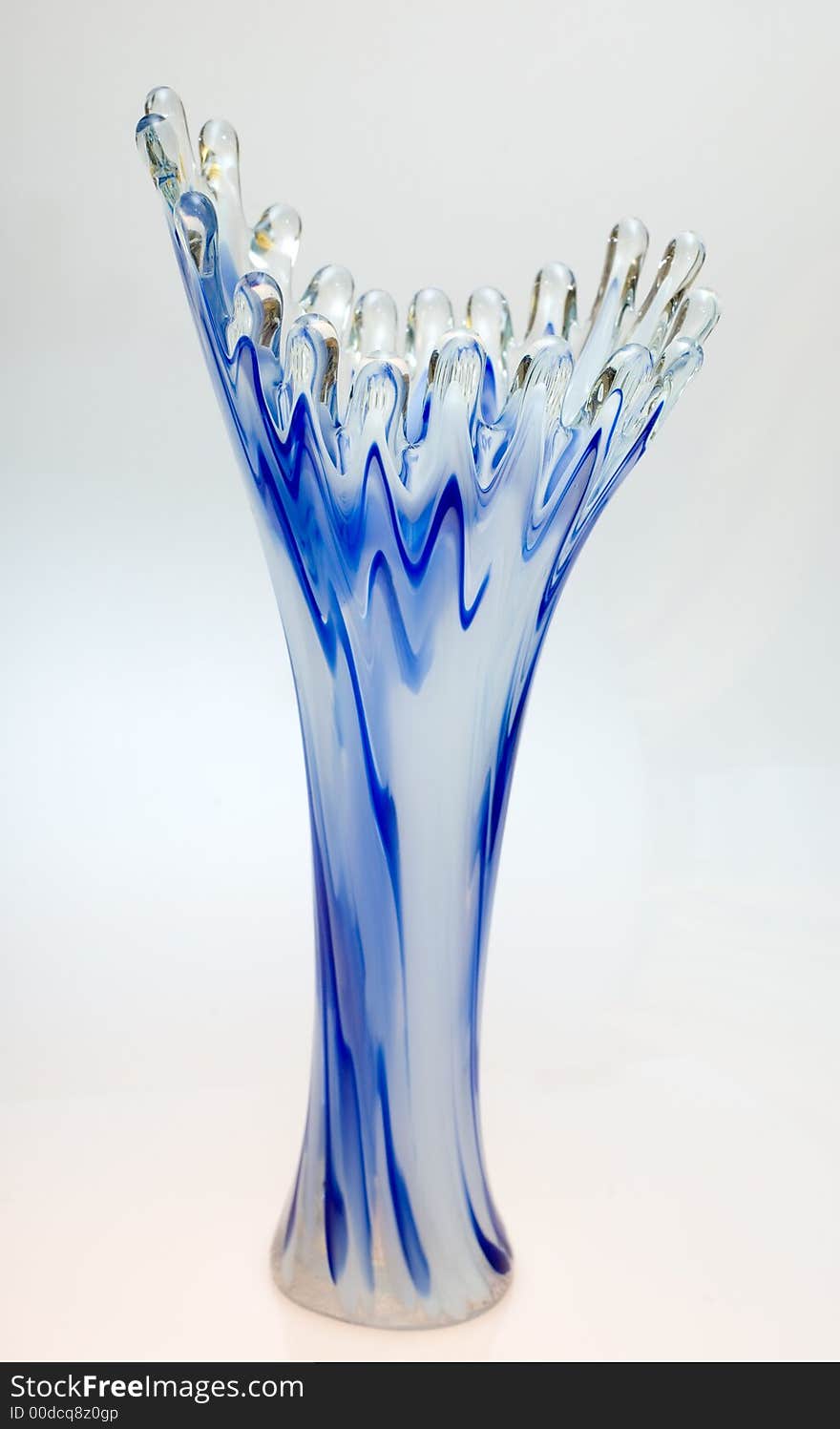 Decorative glass vase on a white background