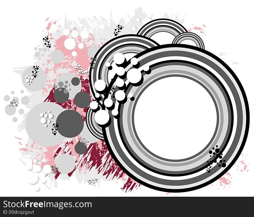 A vector generated background with circles and a frame with space for text. A vector generated background with circles and a frame with space for text