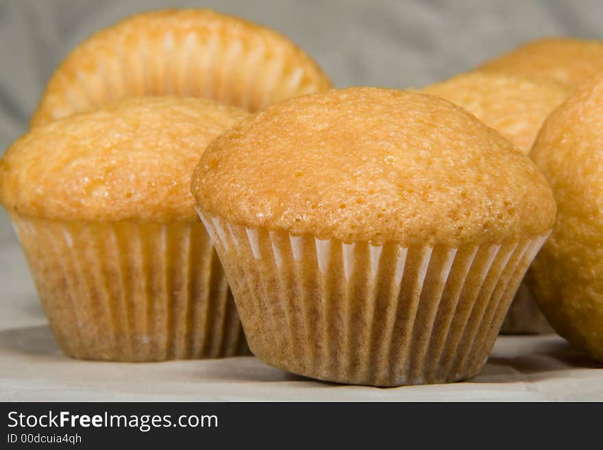 Stack of muffins straight from the oven