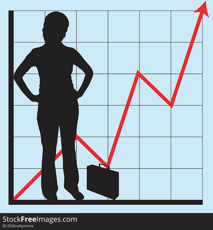 Business graphs showing progress and success, with business people silhouettes - additional ai and eps format available on request. Business graphs showing progress and success, with business people silhouettes - additional ai and eps format available on request