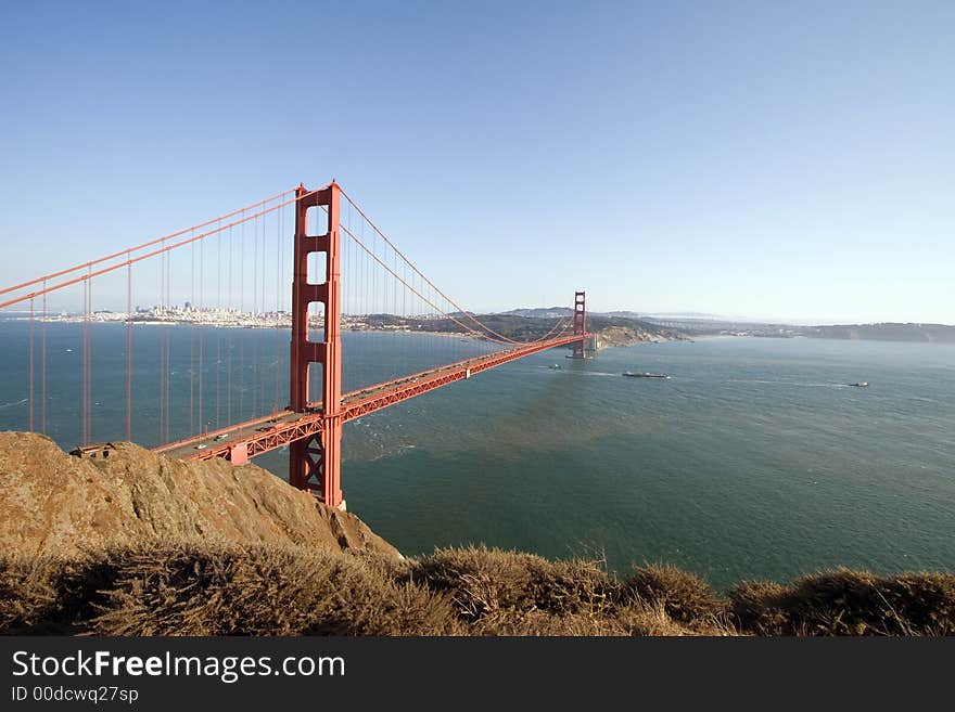 View of the Golden Gate Bridge, San Diego, San Francisco Bay