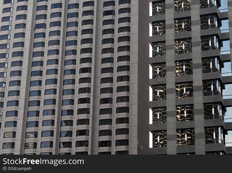 Detail of a modern downtown skyscraper. Detail of a modern downtown skyscraper