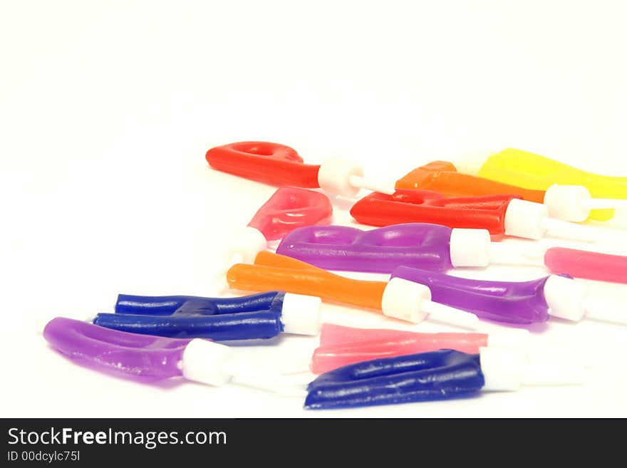 Birthday candles on a white background