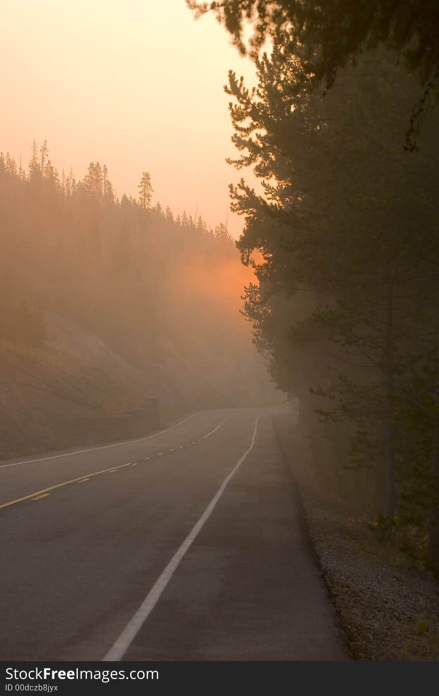 Sunrise over the highway