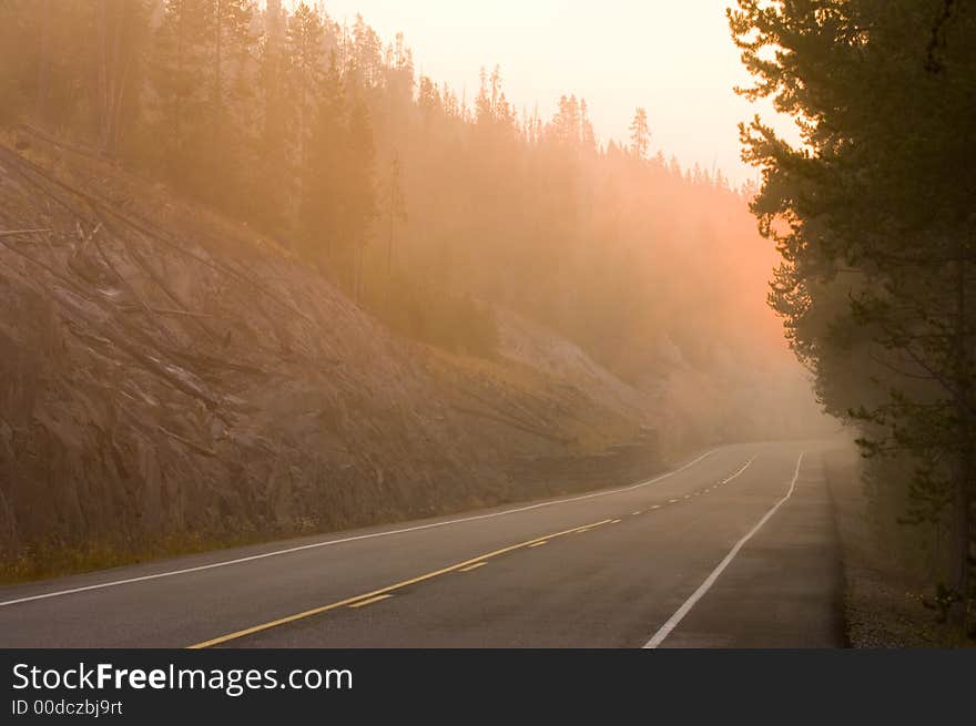 Sunrise over the highway