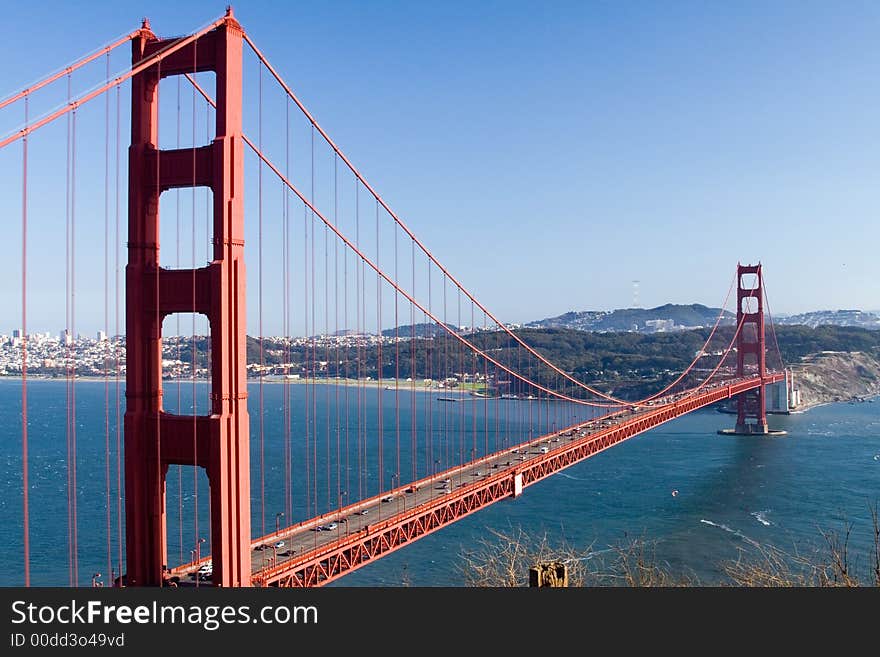 View of the Golden Gate Bridge, San Diego, San Francisco Bay