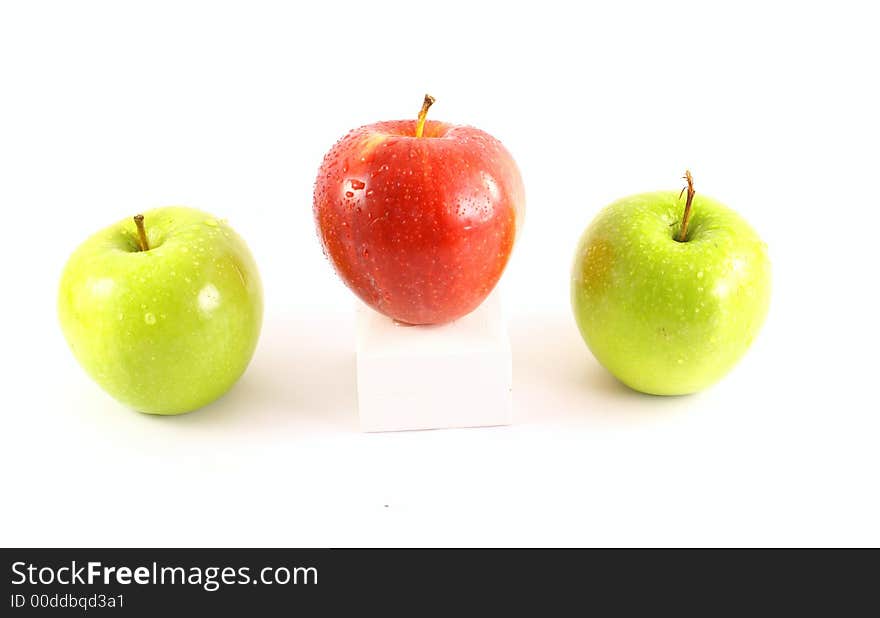 Photo of grannysmith green and gala apple. Photo of grannysmith green and gala apple