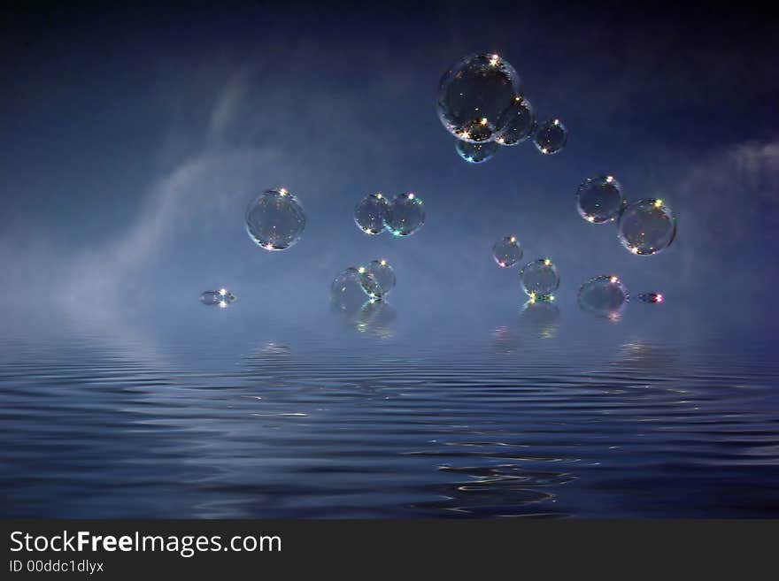 Abstract Spooky Dark Bubble Background