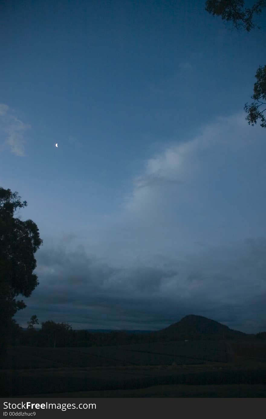 The glasshouse mountains,at night ,Australia