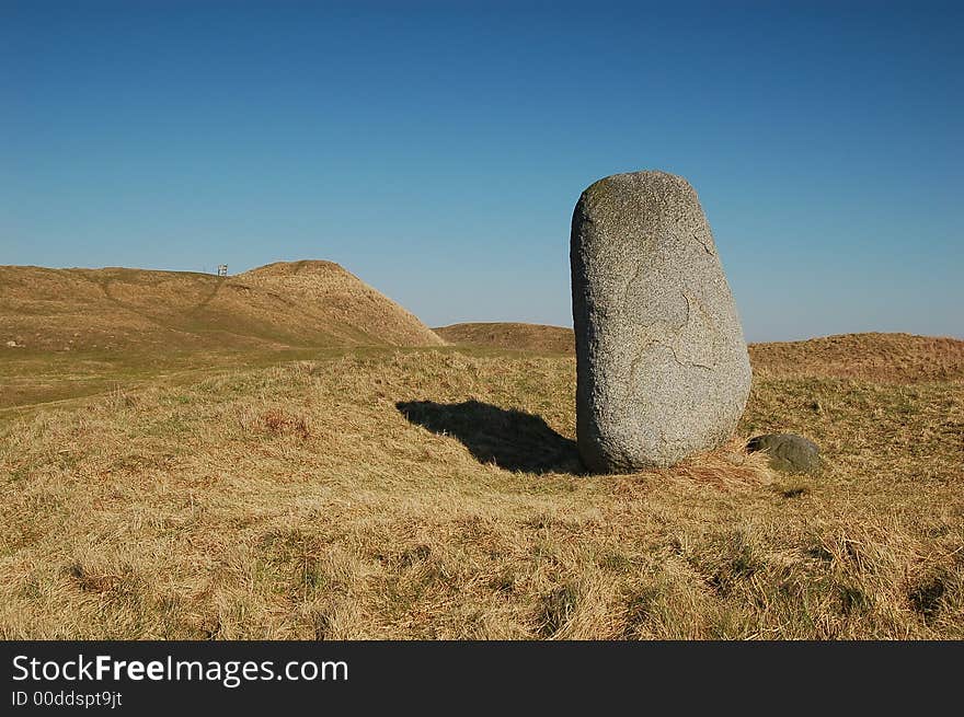 Bronze age graving barrows with grass hils and stone in Karaby - Southern Sweeden. Bronze age graving barrows with grass hils and stone in Karaby - Southern Sweeden