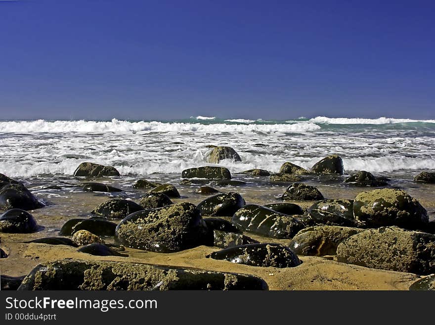 Rocks at the atlantic ocean in Portugal