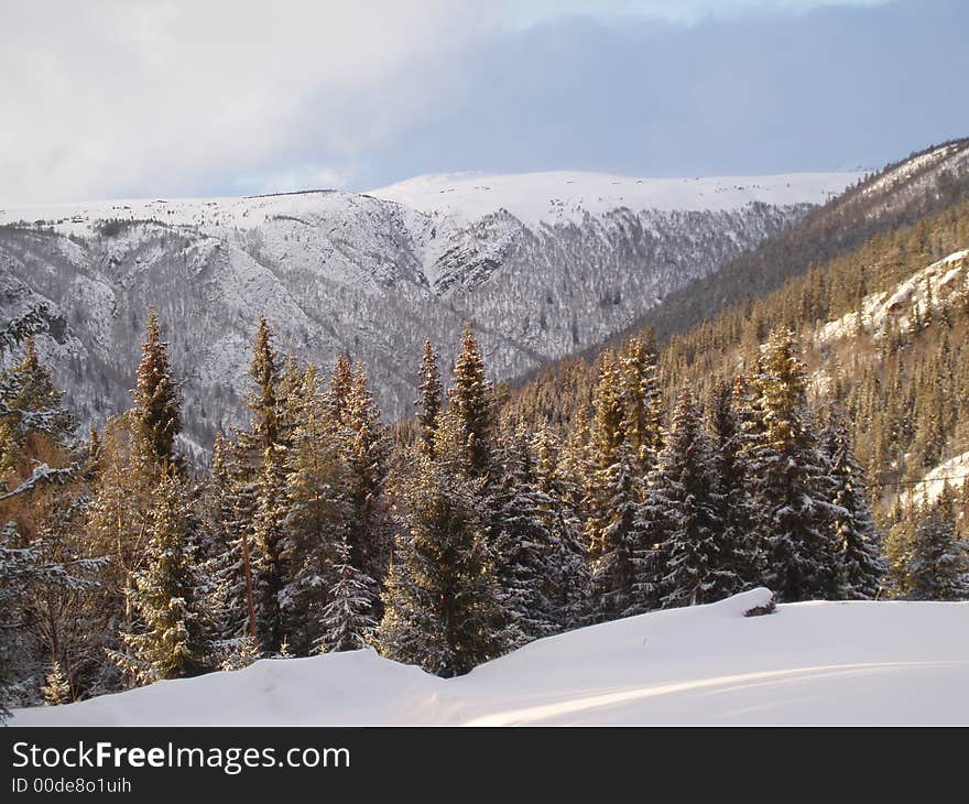 View of Rondane mountains in Norway. View of Rondane mountains in Norway