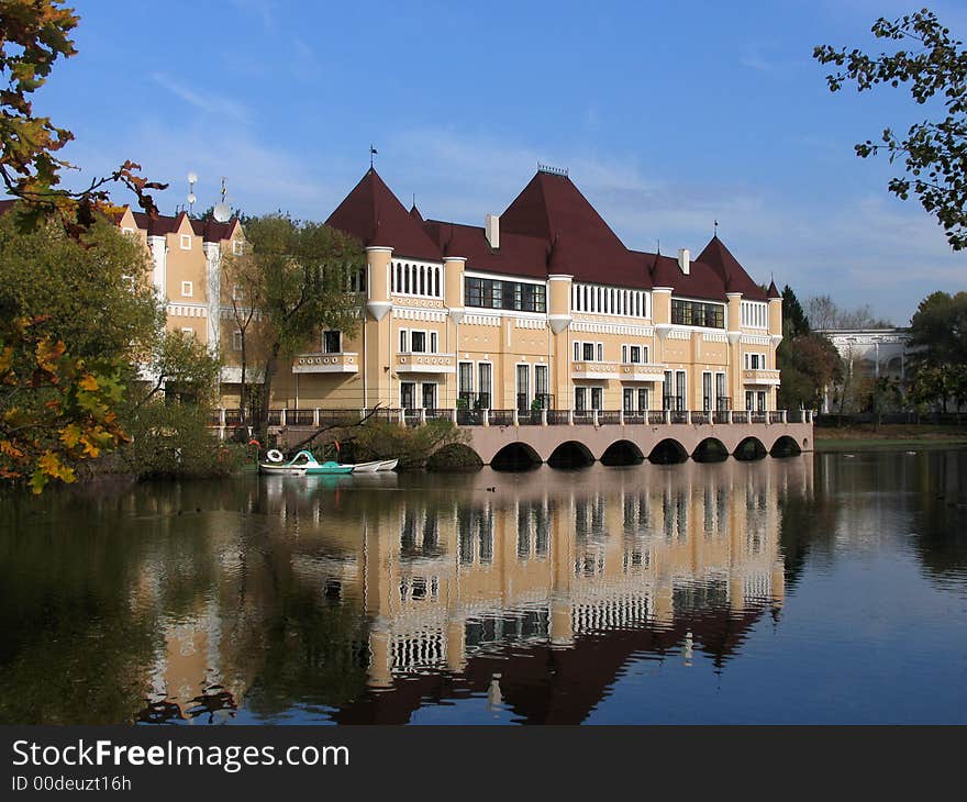 Office building in territory of the All-Russia exhibition center in Moscow. Office building in territory of the All-Russia exhibition center in Moscow.