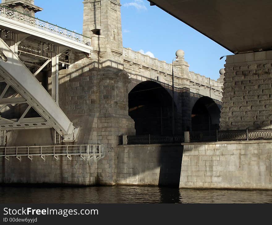 Support of one of bridges in Moscow. Support of one of bridges in Moscow.