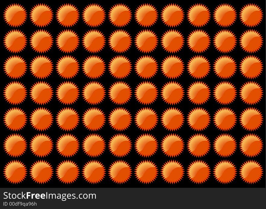 Orange Star Patter. Vector Art