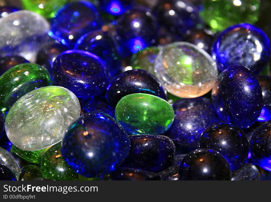 Colored glass marbles