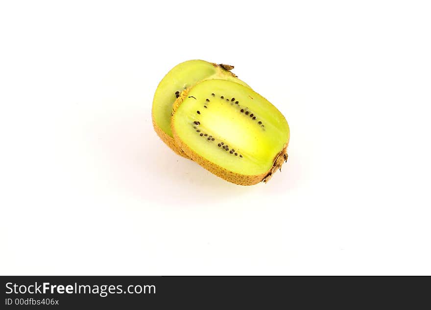 Close up photo of kiwi fruits isolated on white