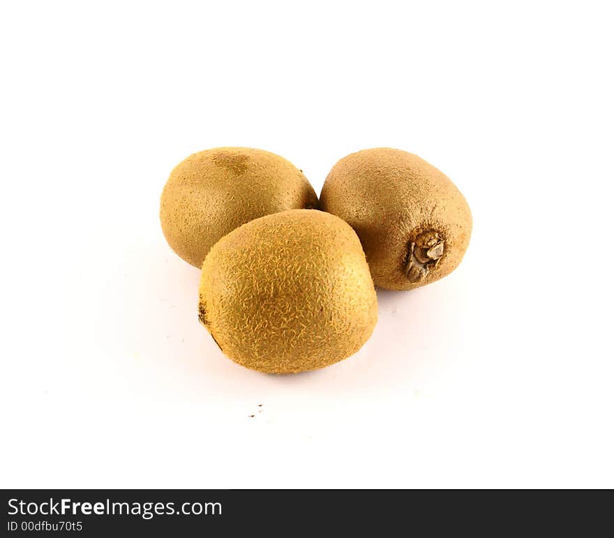 Close up photo of kiwi fruits isolated on white