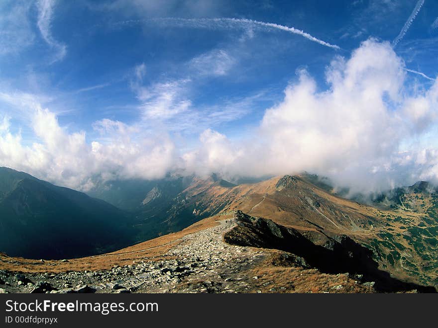 Large Tatry with blue sky. Large Tatry with blue sky