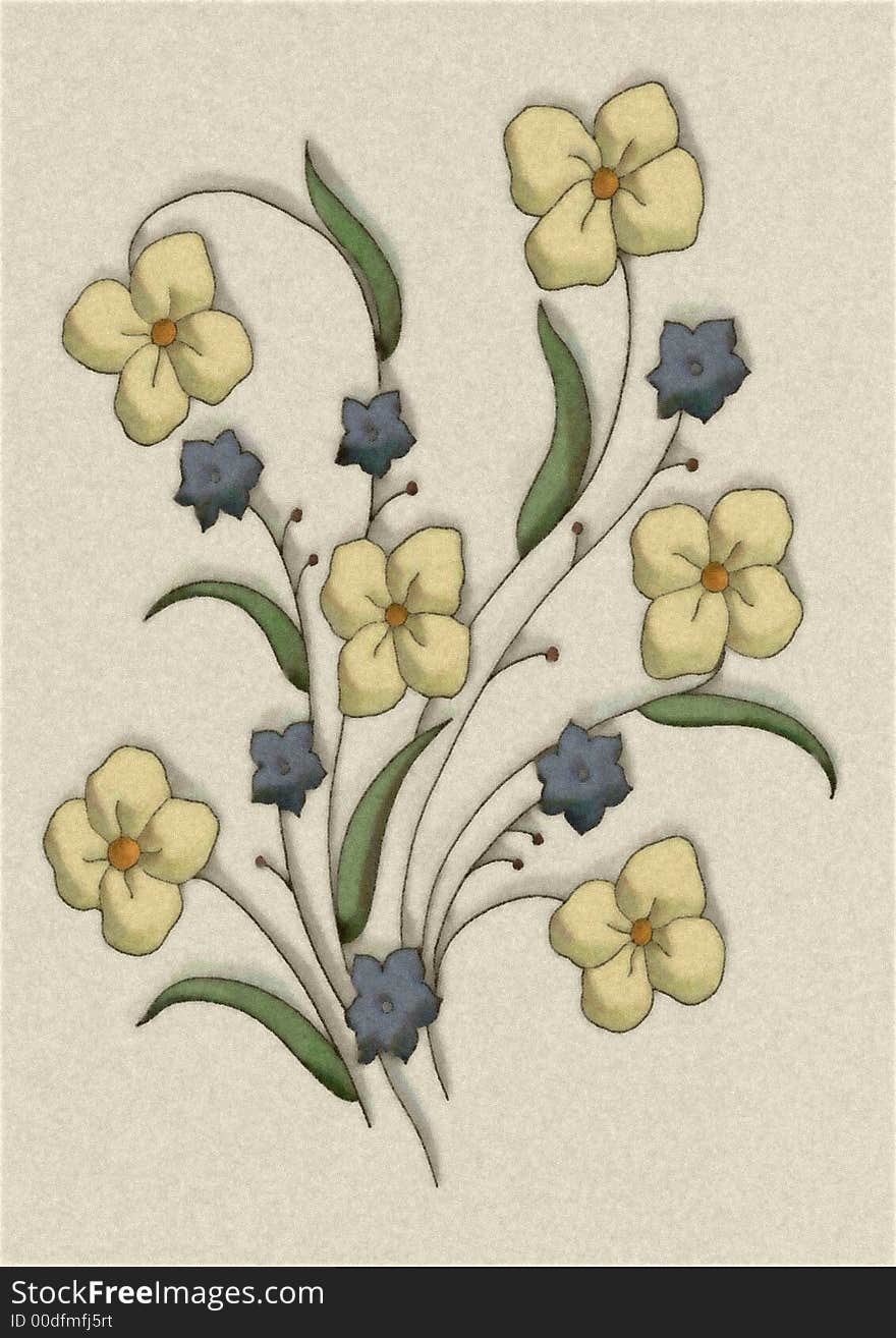 Yellow Flowers Illustration 2