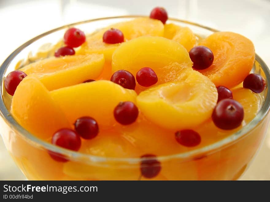 Dessert with apricots.