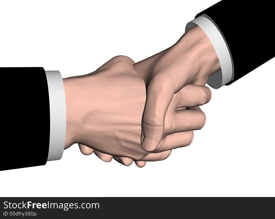 Business handshake on a white backgorund