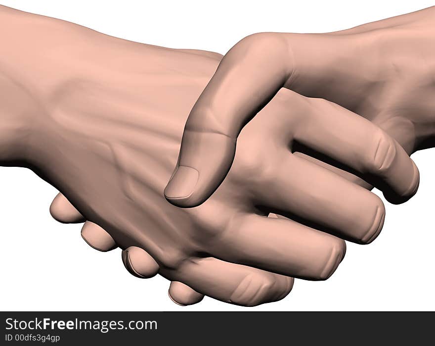 Handshake on a white background