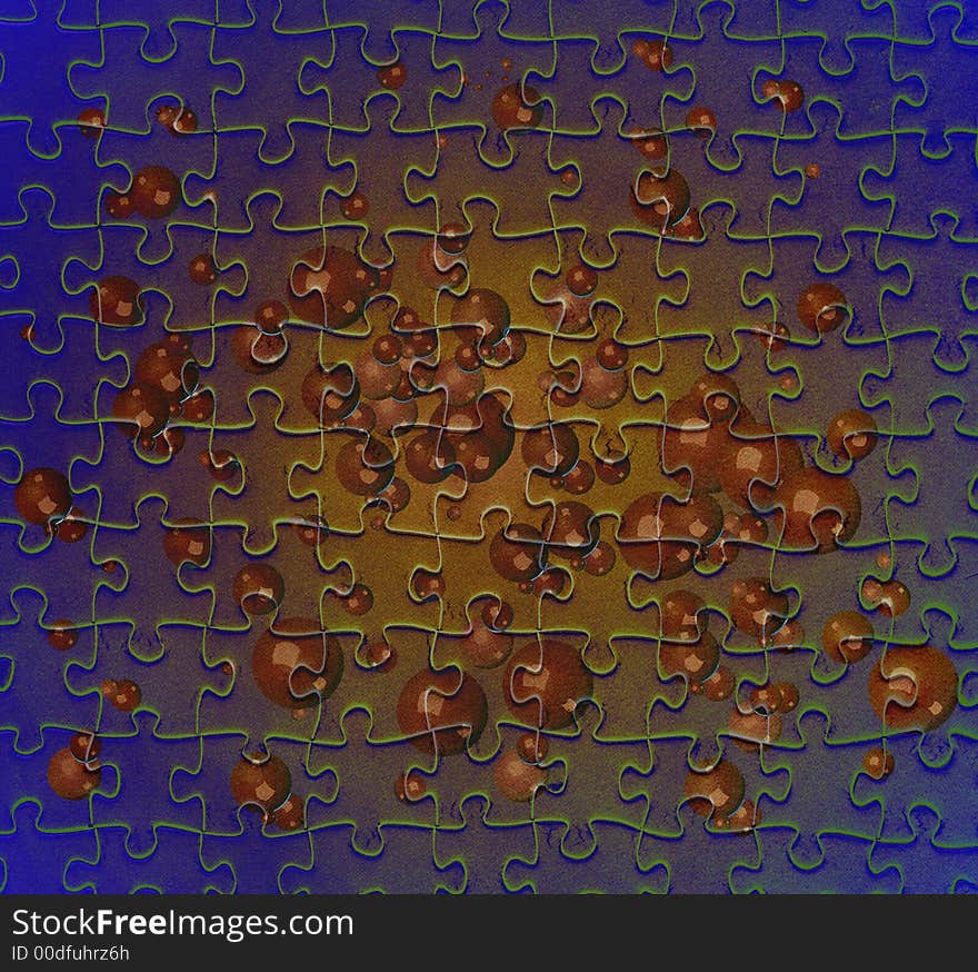 Puzzle with brown bubbles