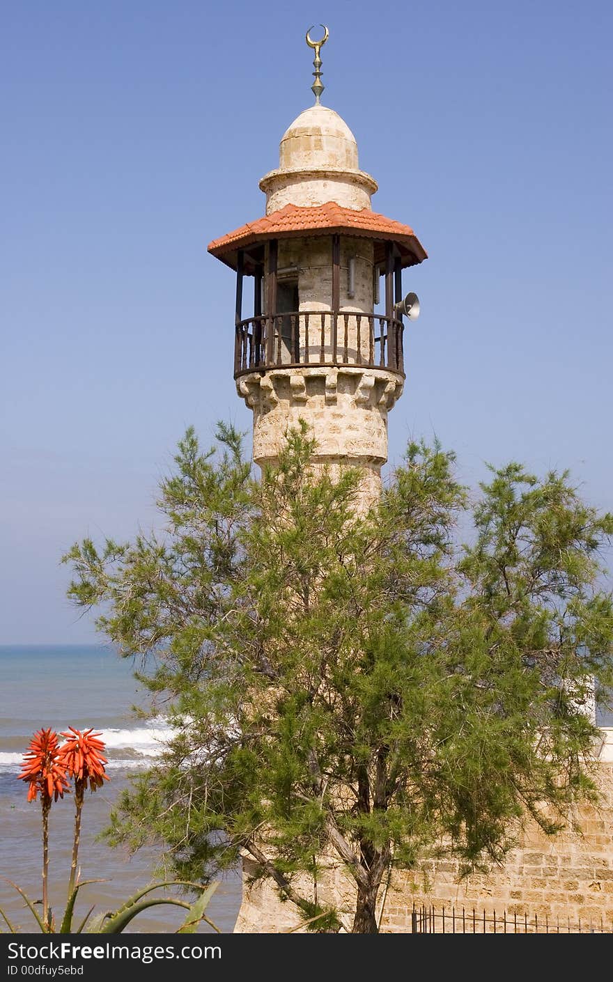 Mosque in Jaffa by the sea.