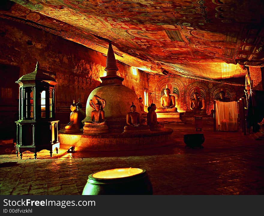 The ornamented temple under the ground. The ornamented temple under the ground.